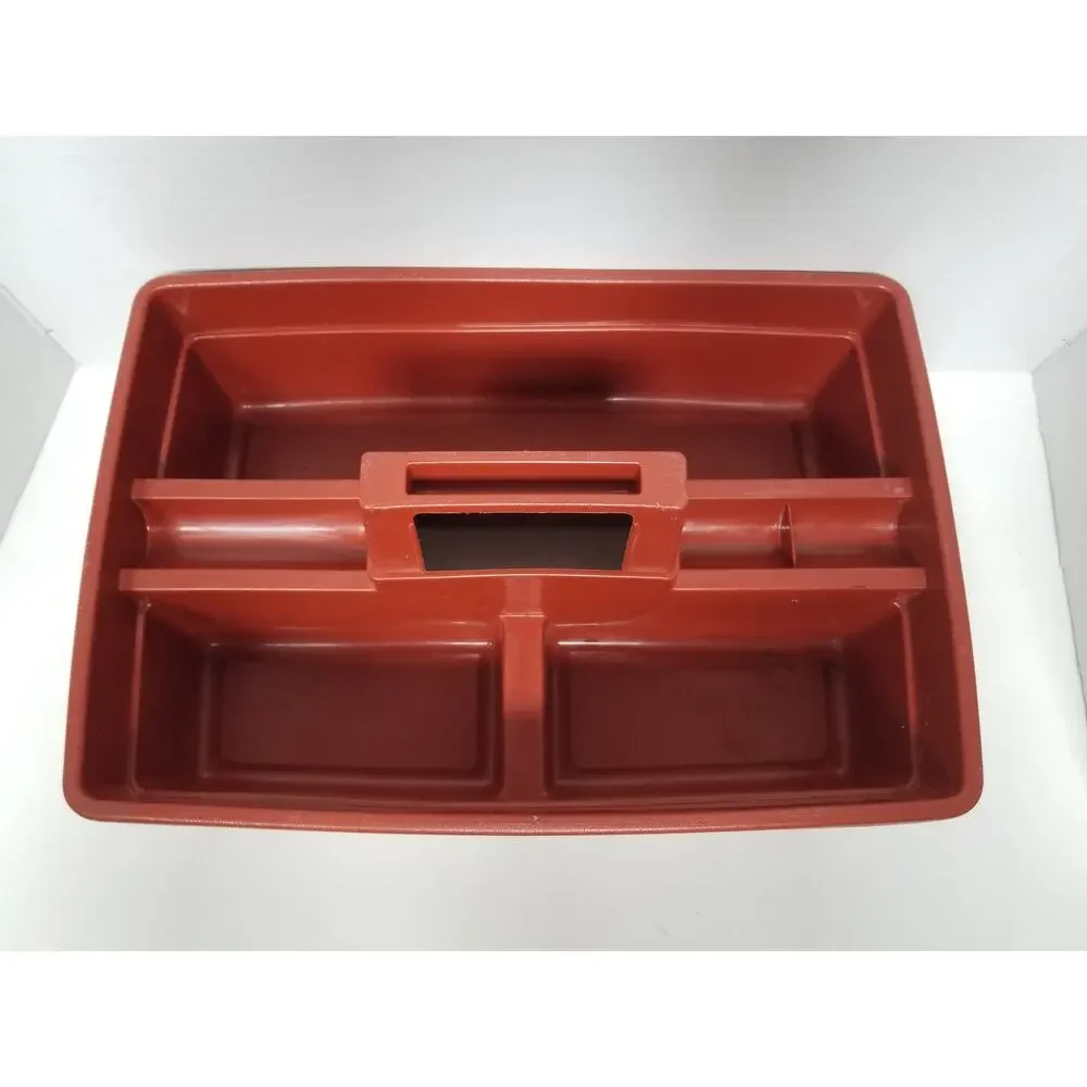 VTG Rubbermaid Burnt Orange Divided Caddy Retro Kitchen Gardening Tool Cleaning